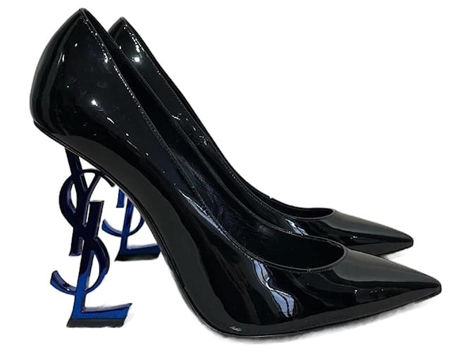 SAINT LAURENT Heels 37 leather Black Joli Closet