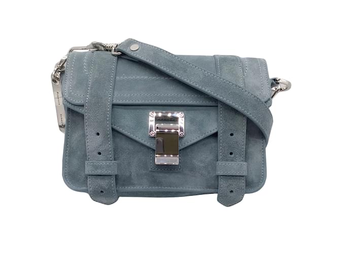 Proenza Schouler Turquoise Suede PS1 Mini pouch messenger bag Blue