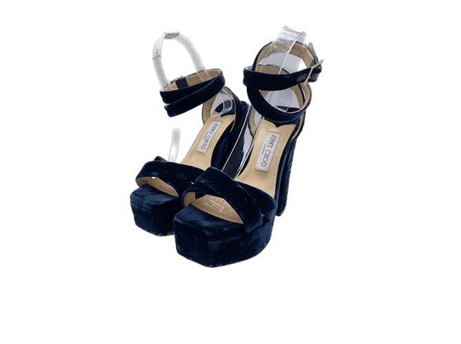 JIMMY CHOO Sandalias terciopelo Azul marino