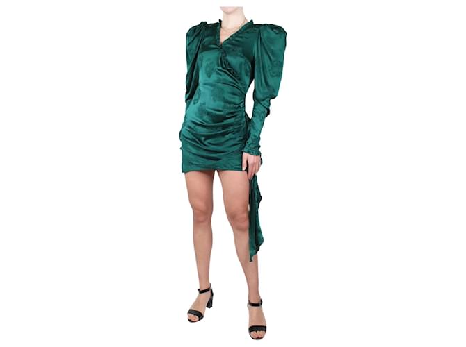 slim fit dress slacks Magda Butrym Green Off-Shoulder Mide Dress