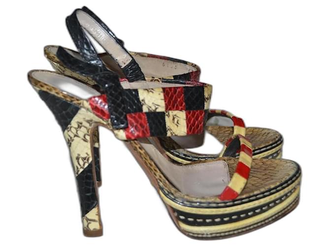靴 PRADA Python Leather Strap Mules Prada Python Mules – NEUZWEI