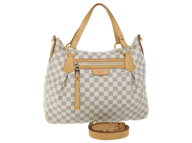 LOUIS VUITTON Damier Azur Evora MM Tote Bag 2way N41360 LV Auth
