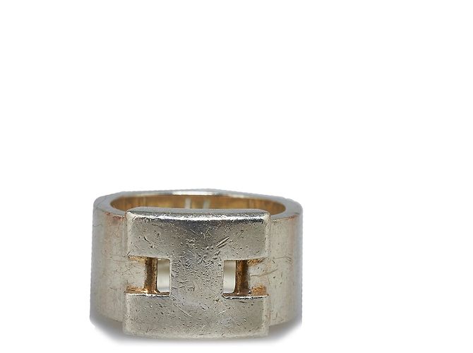 Bague Carrousel HERMES Noir/métal - Taille US 8,4 (T60) - 9,13 G - Homme - Occasion