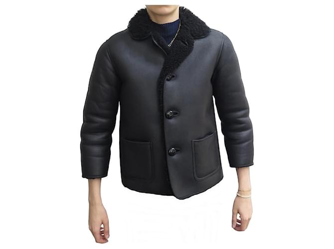 Céline CELINE JACKET LAMB SHEARLING LEATHER COAT 25J12 XS 34 Céline CELINE JACKET LAMB SHEARLING LEATHER COAT 25J12 XS 34