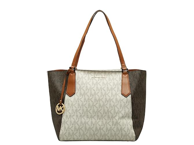 Michael Kors MK Signature Canvas Kimberly Tote Bag Brown Cloth ref - Main Image