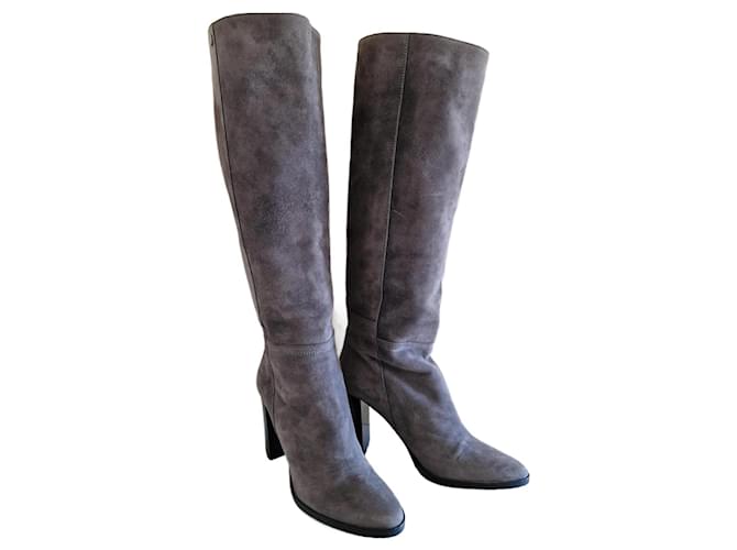 Jimmy Choo Boots Grey Suede ref.1058590 - Joli Closet