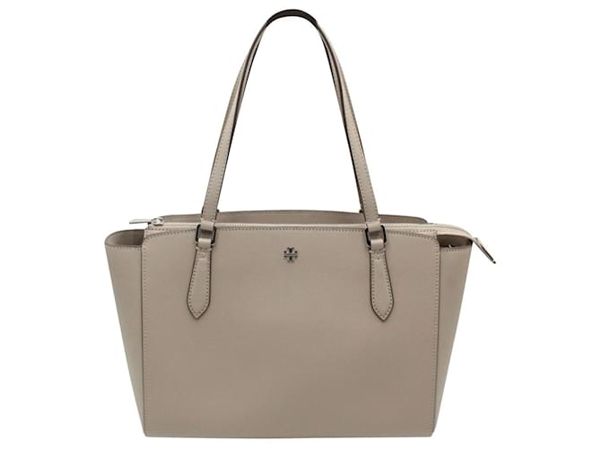 未使用美品⭐︎TORYBURCH Bag⭐︎ Tory Burch Taupe Saffiano Shoulder Bag with Crossbody Strap