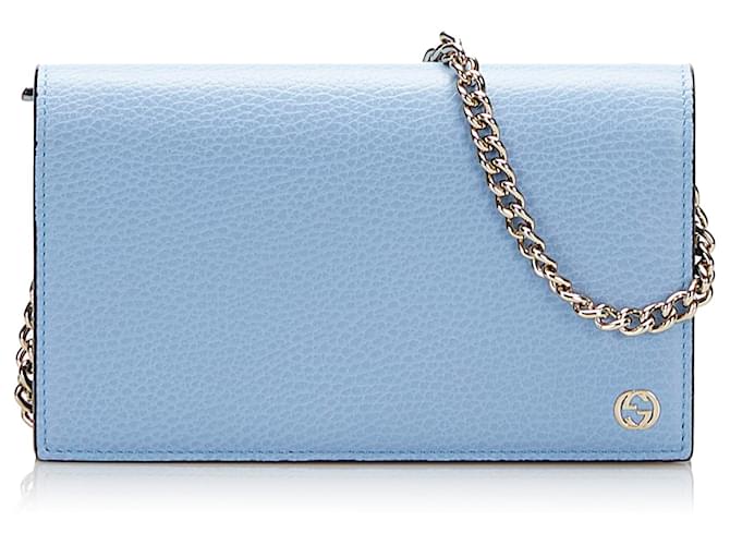 Gucci Blue Betty Wallet On Chain Light blue Leather Pony-style