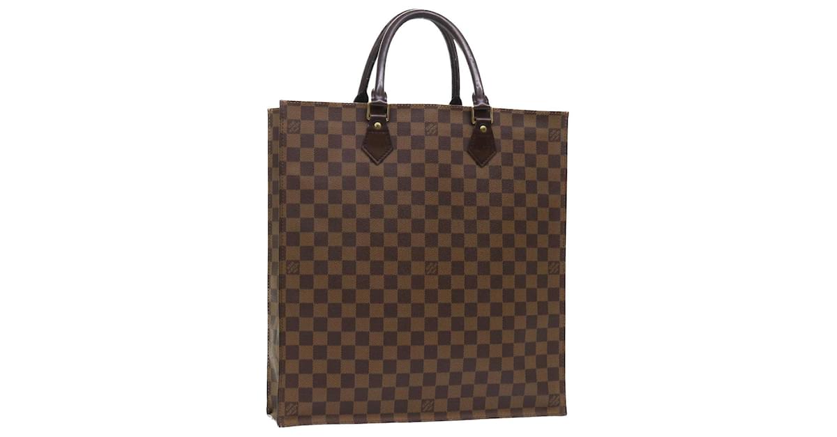 LOUIS VUITTON Damier Ebene Sac Plat Hand Bag N51140 LV Auth 52515  ref.1062178 - Joli Closet