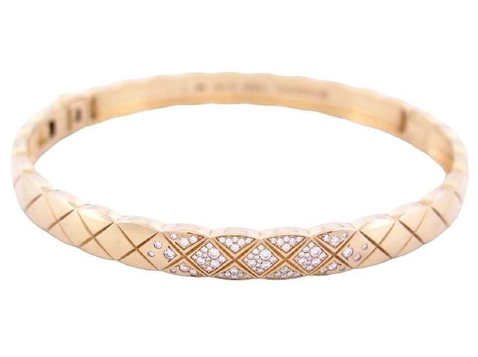 BRACELET CHANEL COCO CRUSH MATELASSE J11763 20 OR JAUNE DIAMANTS