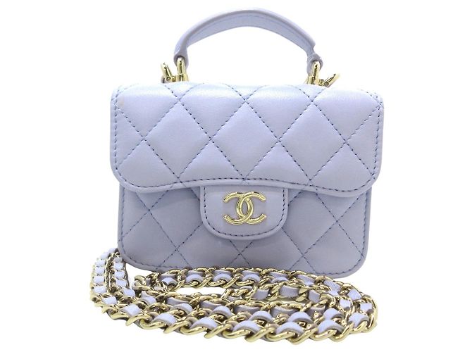 CHANEL Mini matelasse Purple Leather ref.1063909 - Joli Closet