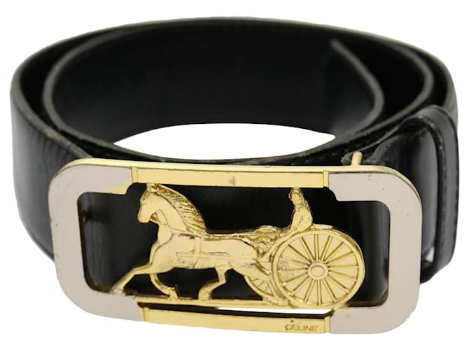 Vintage CELINE PARIS Horse Carriage Buckle Dark Brown