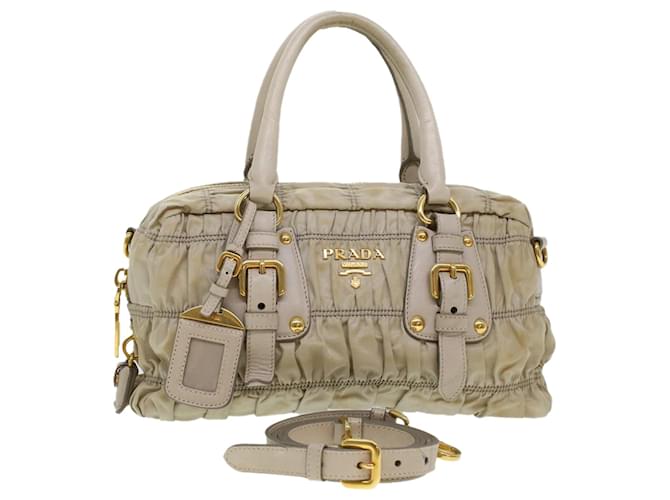 Prada Hand Bag Nylon 2way Shoulder Bag Khaki Auth 44052 Green ref