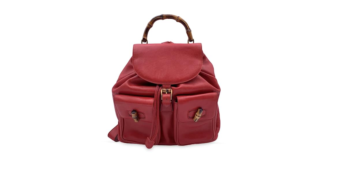 Gucci vintage clearance bamboo backpack