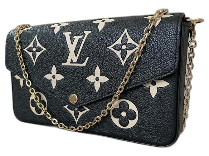 Louis Vuitton Pochette Félicie Black Beige Leather