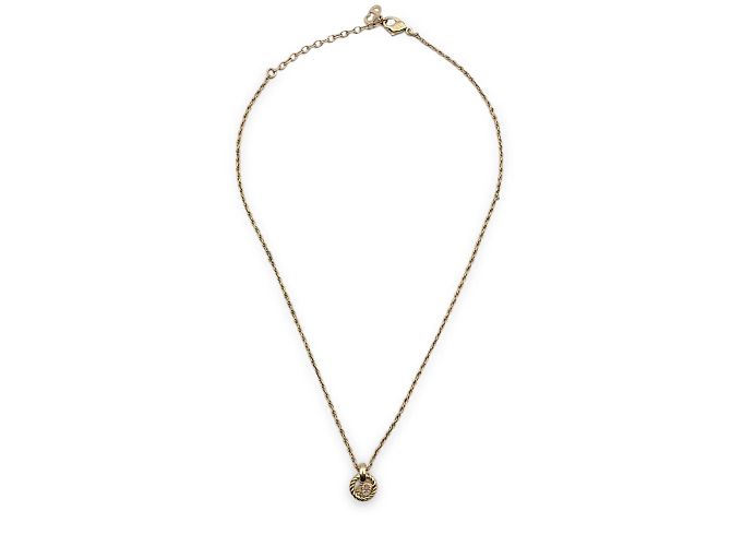Collier Vintage Rochas En Métal Doré - Pendentif - Occasion