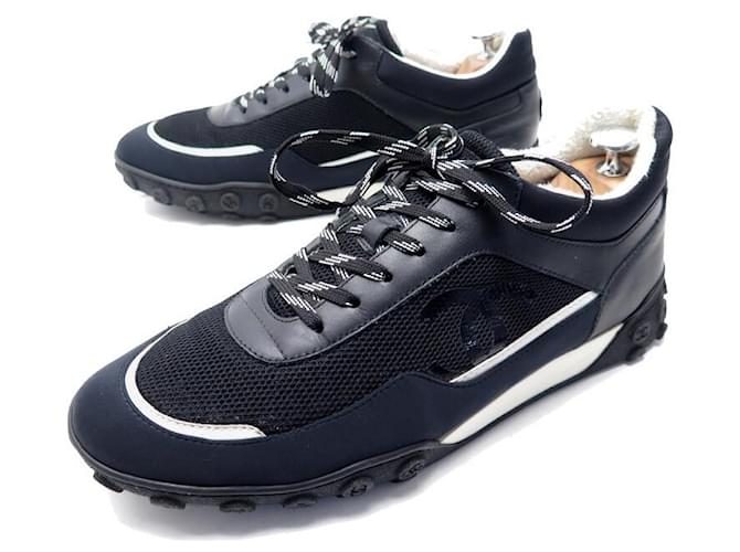 CHANEL G SHOES34087 43 NAVY BLUE LEATHER SNEAKERS + SNEAKERS BOX