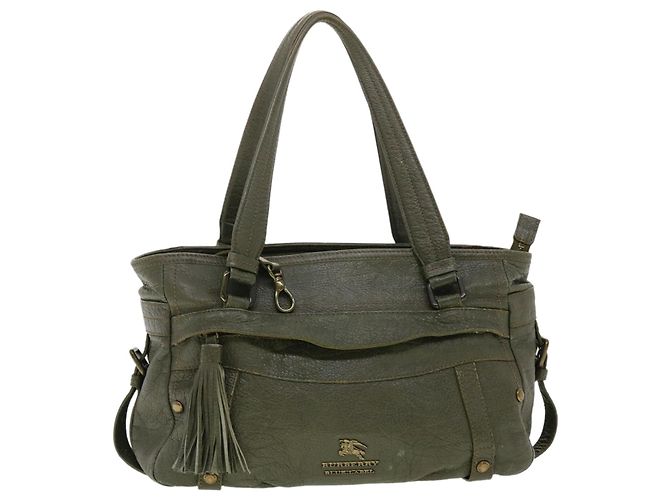 BURBERRY Blue Label Tote Bag Leather Green Auth 40218 ref.1073223 ...
