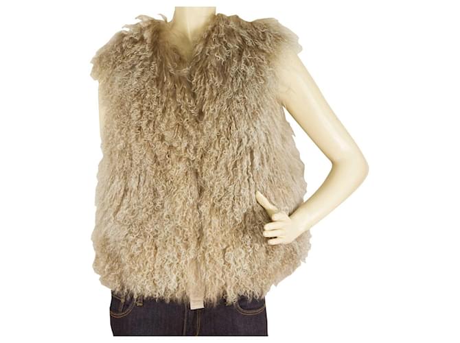 Phillip Lim Beige Lamb Fur Shearling Vest Sleeveless Jacket