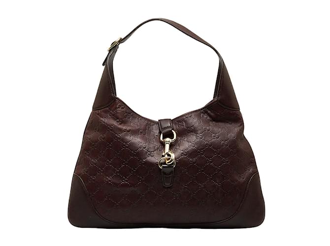 Guccissima Leather Jackie Hobo Bag 153029 Brown Pony-style