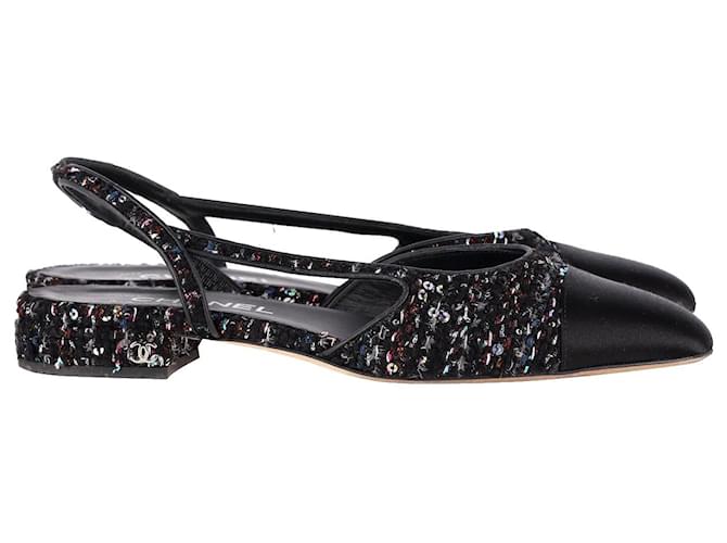 靴 herlipto Tweed Slingback Flats Tweed Slingback Flats
