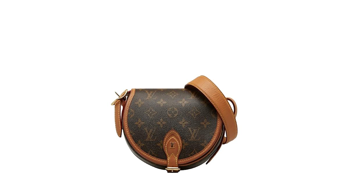 Louis Vuitton Monogram Tambourin Shoulder Bag M44860 Brown PVC Leather Cloth ref.1075737 Joli Closet