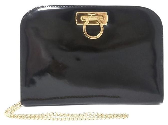 Salvatore Ferragamo Gancini Black Leather ref.1075757 - Joli Closet