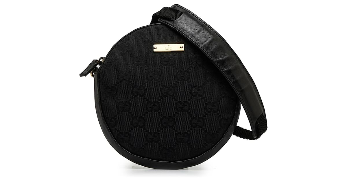 Gucci Black GG Canvas Round Crossbody Bag Cloth Cloth ref.1077989 Joli Closet