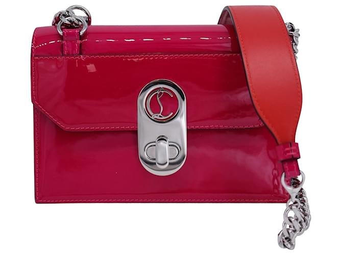 Christian Louboutin Mini Sac Porté Épaule Elisa en Cuir Verni Rose
