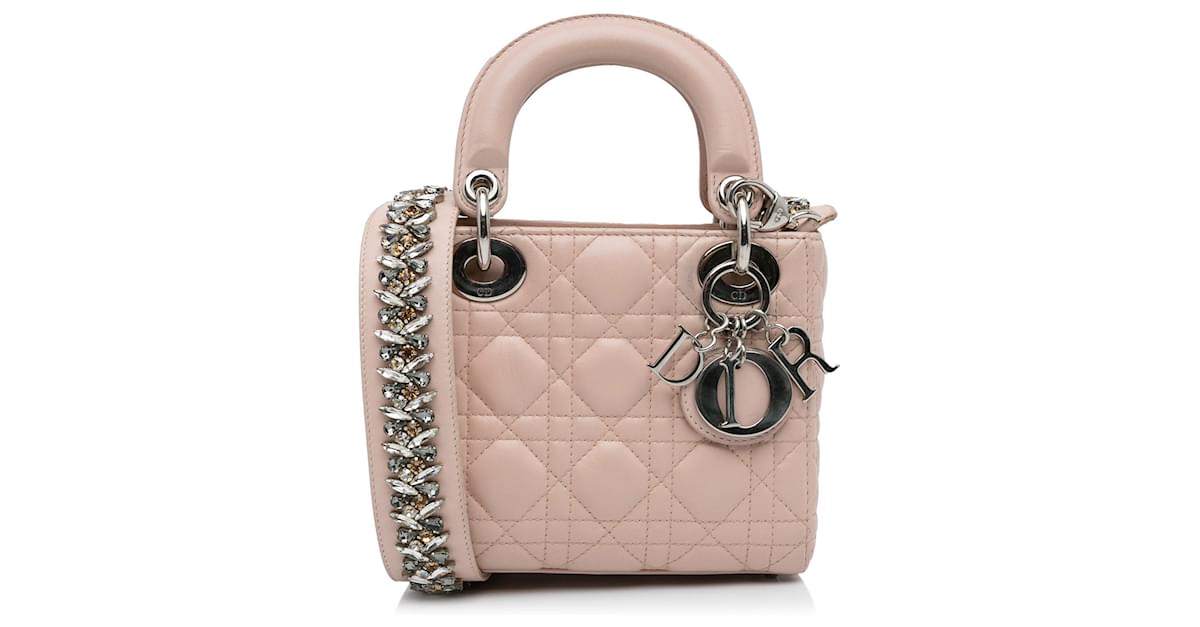 Mini lady store dior lambskin bag