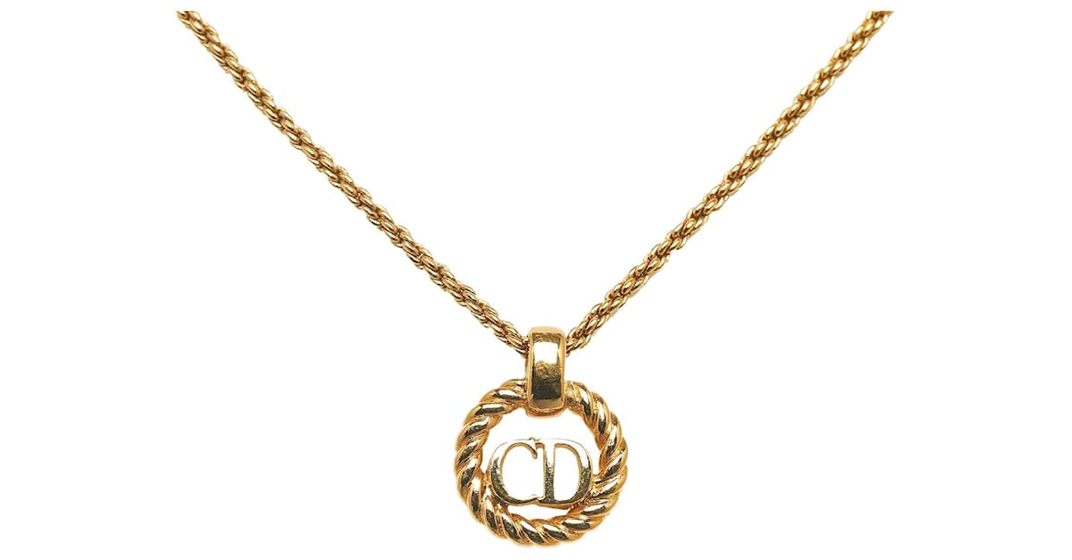 Christian Dior Necklace CD Logo Vintage Metal Gold Authentic - Etsy