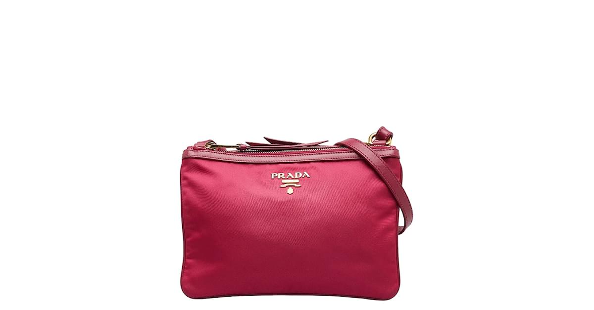 Prada double discount zip shoulder bag