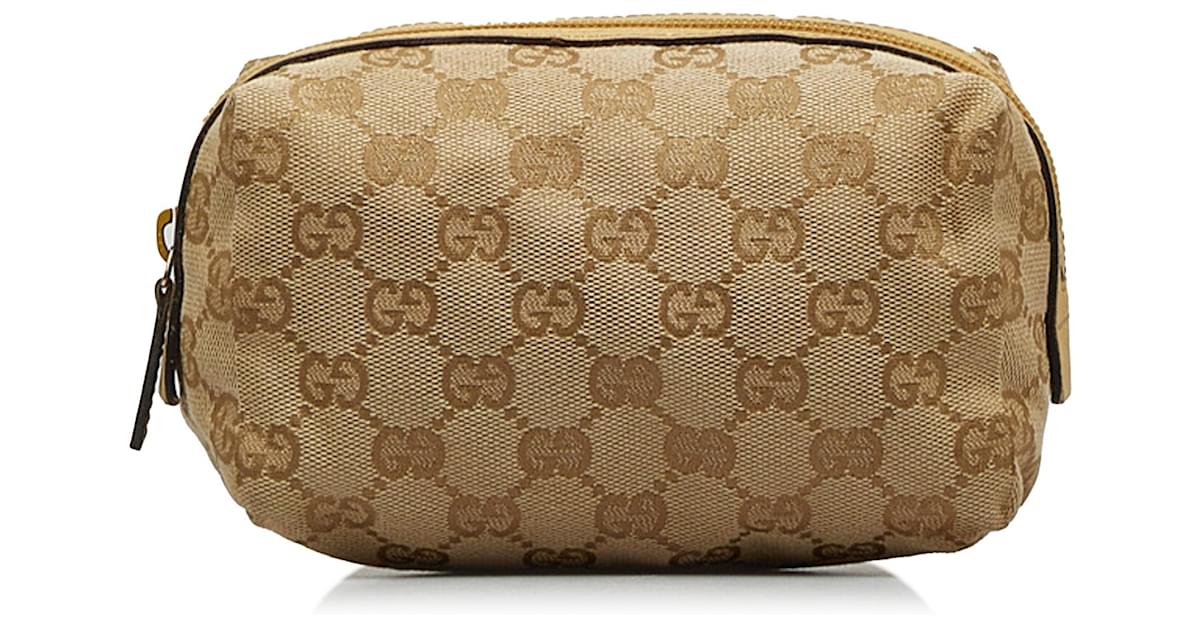 Gucci brown monogram cosmetic purchases bag