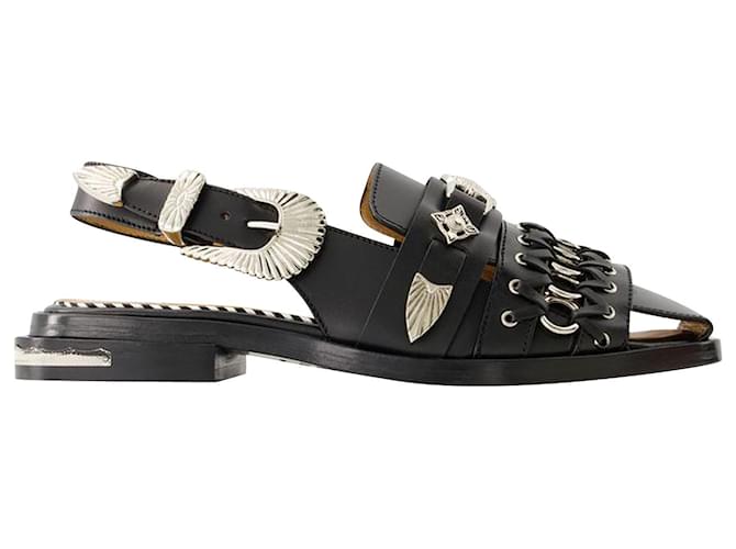 サンダル・ミュール Aj1312 Sandals - Toga Pulla - Leather - Black TOGA Aj1312 Sandals - Toga Pulla - Leather - Black (TOGA