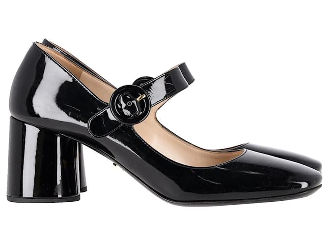 靴 PRADA SPORT Mary Jane Patent Leather Prada Sport Black Leather Mary Jane Sneakers Flats – AvaMaria