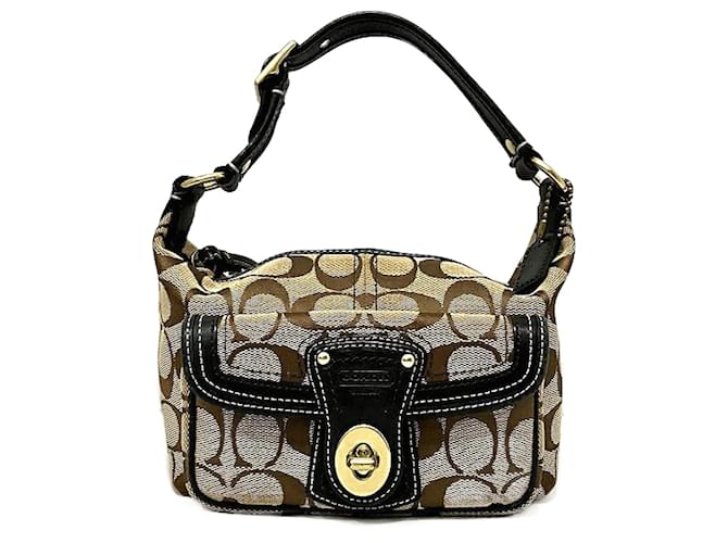 Coach Signature Canvas Legacy Flap Bag Brown Cloth ref.1094189