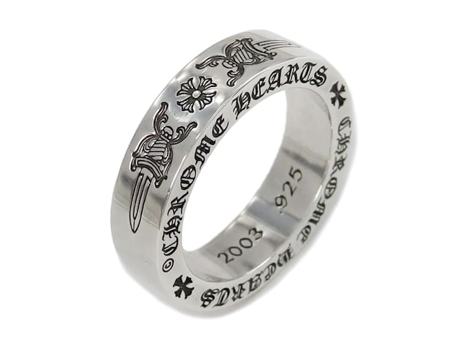 Chrome Hearts Dagger Spacer Ring Silvery Silver ref.1097424