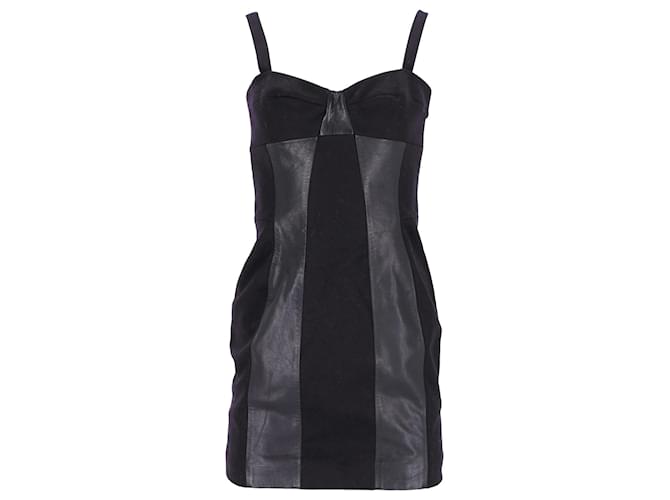 Joseph Panel Corset Dress in Black Wool and Leather ref.1098228 - Joli  Closet