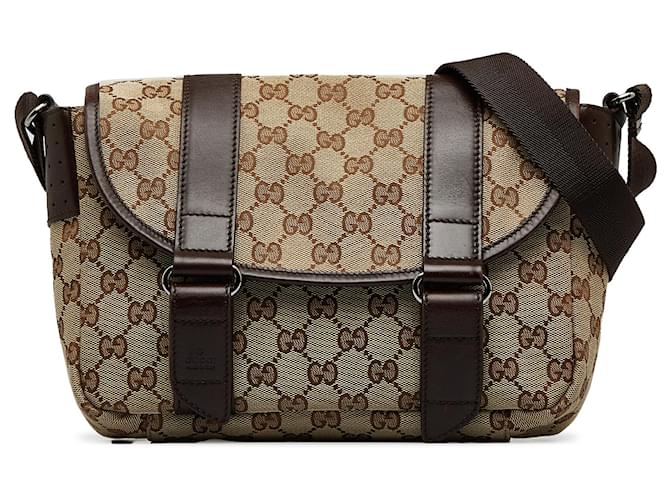 ショルダーバッグ・ポシェット GUCCI  Crossbody Bags Women Fabric Beige/Brown Gucci Brown GG Supreme Crossbody Bag Beige Cloth Cloth ref