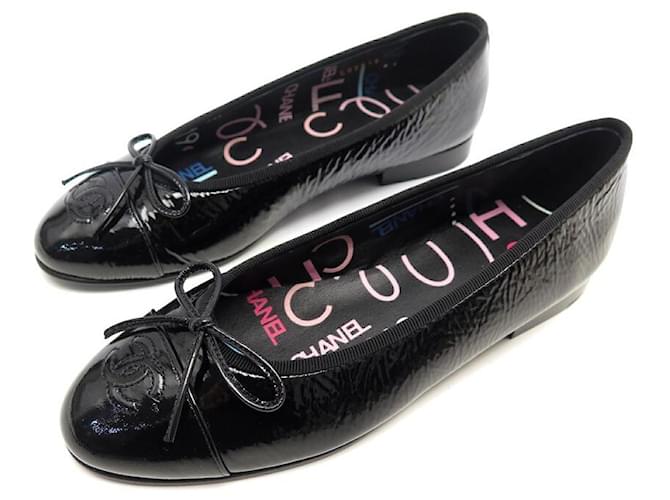 NEW CHANEL BALLERINA CC G LOGO SHOES02819 36.5 PATENT