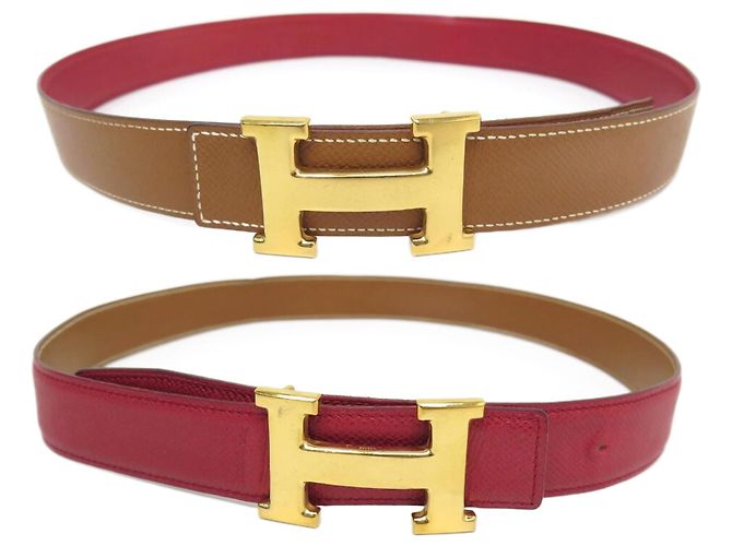 Hermès VINTAGE HERMES BELT WITH REVERSIBLE H BUCKLE 32MM T80  display picture 3
