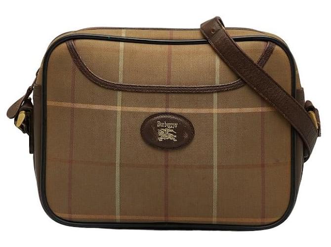 BURBERRY Brown Leather Shoulder Bag Horse Logo | eBay