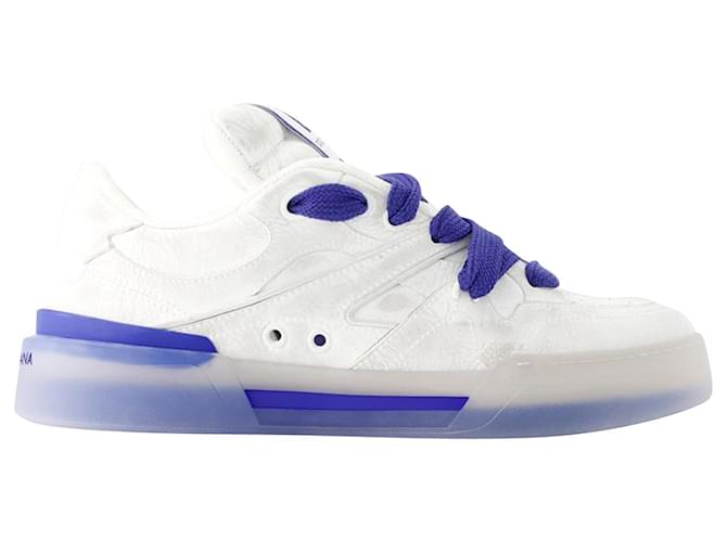 Dolce & Gabbana 最新作 ニューローマ スニーカー ロゴ New Roma Calfskin New Roma sneakers with fusible rhinestones in