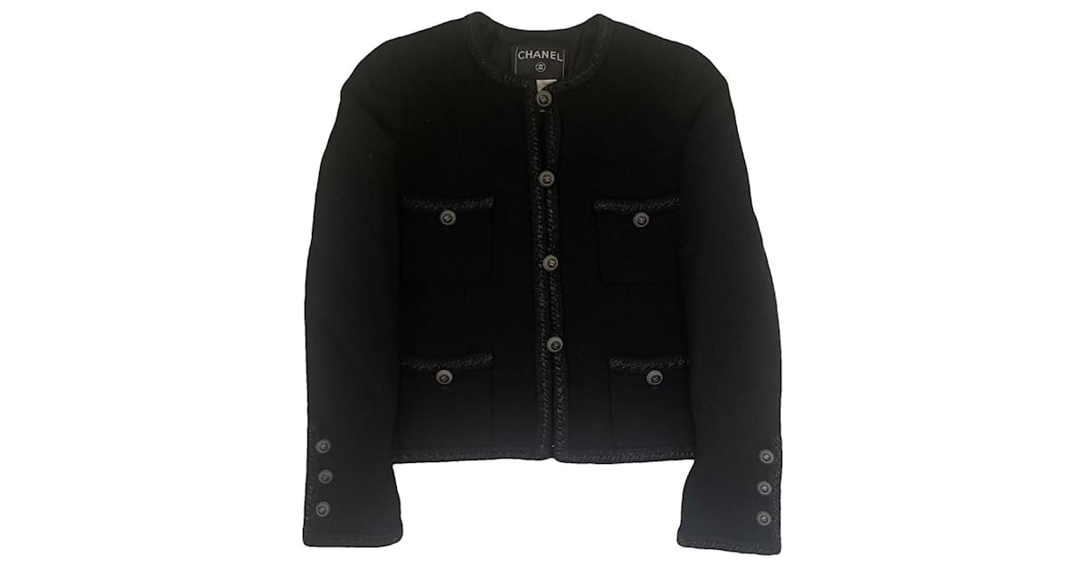 CHANEL LITTLE BLACK JACKET 34 Tweed ref.1108155 - Joli Closet