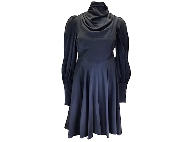 Zimmermann Navy Blue Long Sleeved Silk Dress ref.JC1109167 (Sold) - Joli  Closet