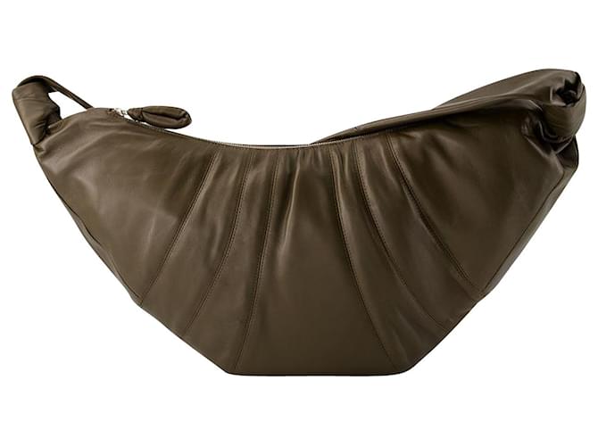 Large Croissant Bag - Lemaire - Leather - Dark Tobacco Brown Pony