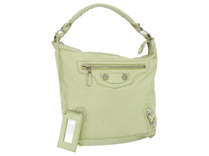 BALENCIAGA The Day Giant Shoulder Bag Leather Green 173081 Auth