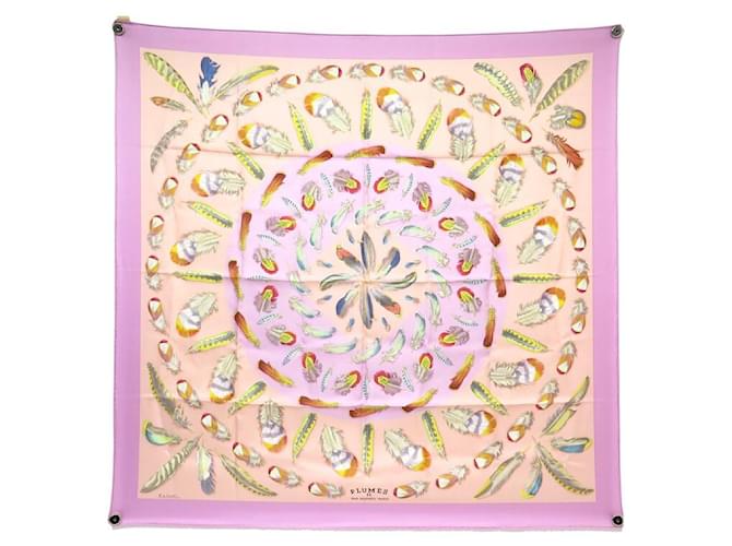 Hermès HERMES PLUMES II HENRI DE LINARES SQUARE SCARF 90 SILK