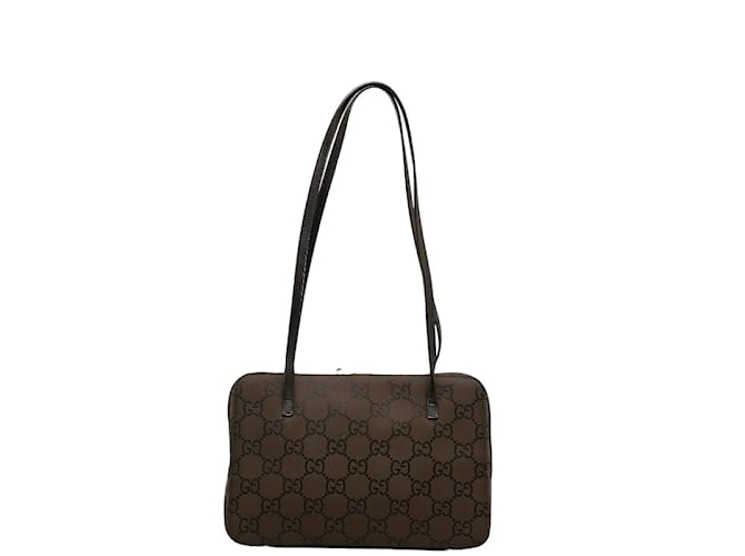 Gucci Gg Nylon Shoulder Bag 001 3074 Brown Cloth ref.1125611