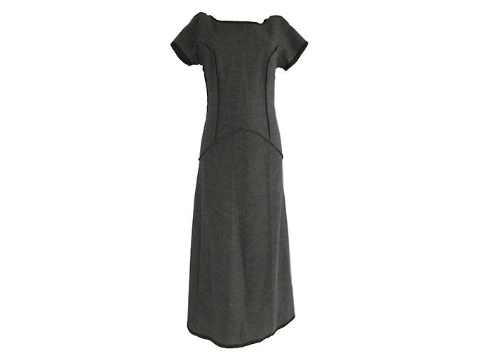 Comme Des Garcons Comme Des Garcons Sleeveless Stripe Full Dress Woven Dresses 600048185gry main image 1